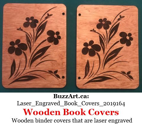 Wooden binder covers that are laser engraved